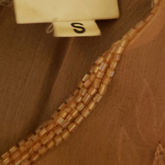 Sleeveless silk chiffon beaded top - Picture 6 of 7